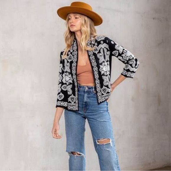 Jacket LOVE STITCH Nora Embroidered Jacket / Structured Cardigan / Boho - Picture 2 of 7